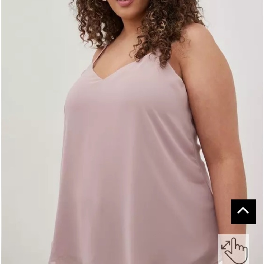Torrid soft baby pink silky satin tank top plus size 0